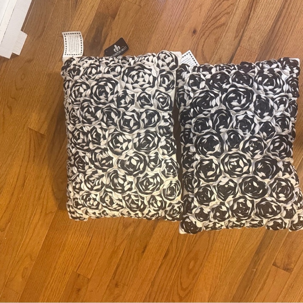 Floral Black and White Cushions